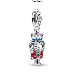 Pandora Nutcracker Charm Red and Silver